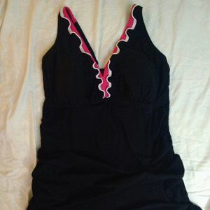 Profile by Gottex-Swim Dress-Black & Pink-Size 18W